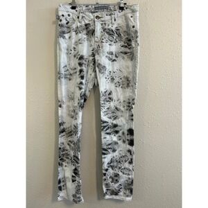 Grungecore Rock & Republic Berlin Mens Tie Dye Slim Jeans Black White Size 32x31